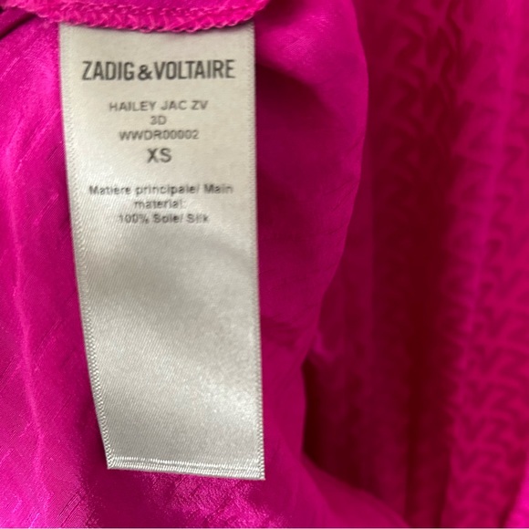 Zadig & Voltaire Women's Silk Cyclamen Pink Hailey Dress in Size XS - Picture 12 of 14